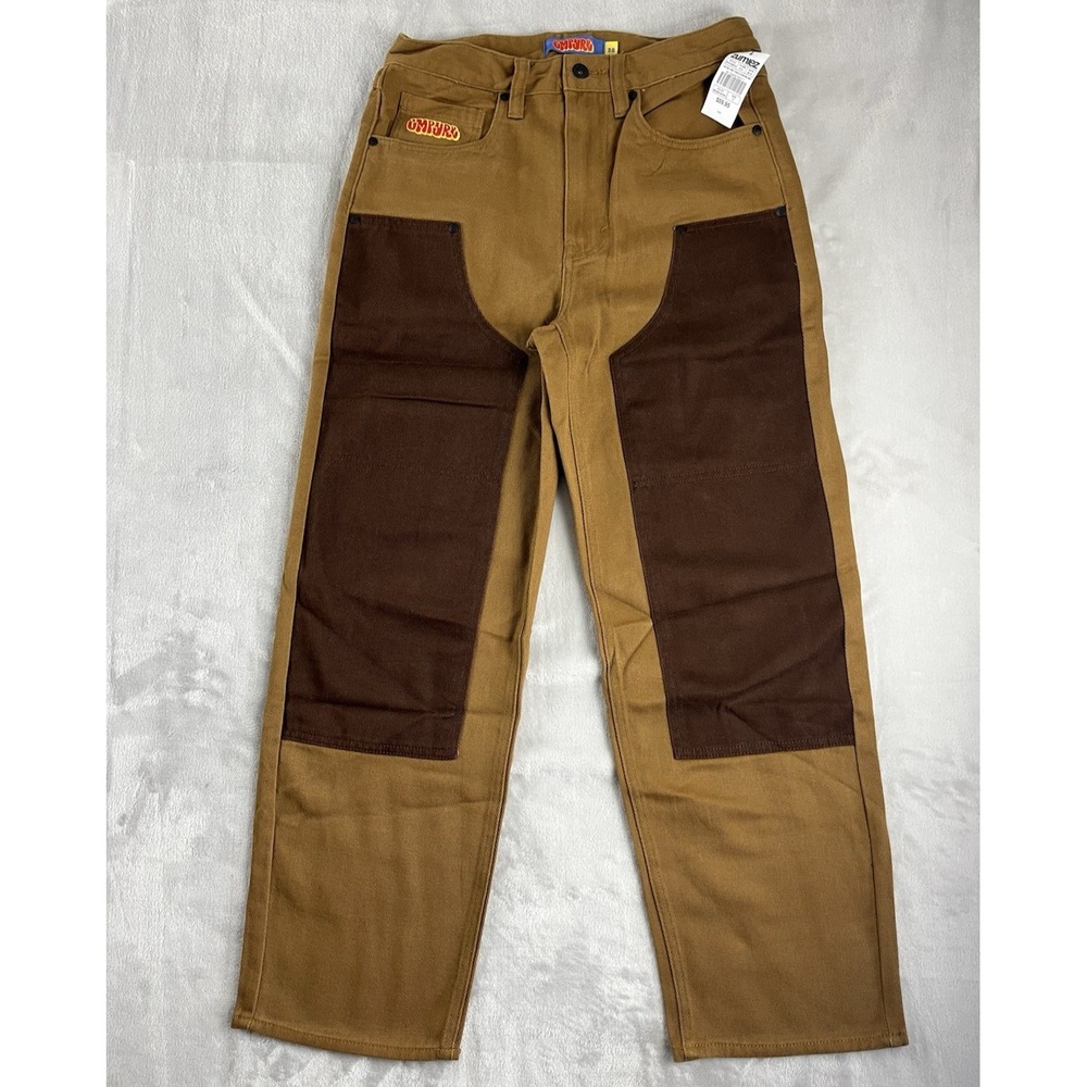 Zumiez Empyre Double Knee Jeans Men 28 Brown Relax Loose Fit Skater Retro NWT